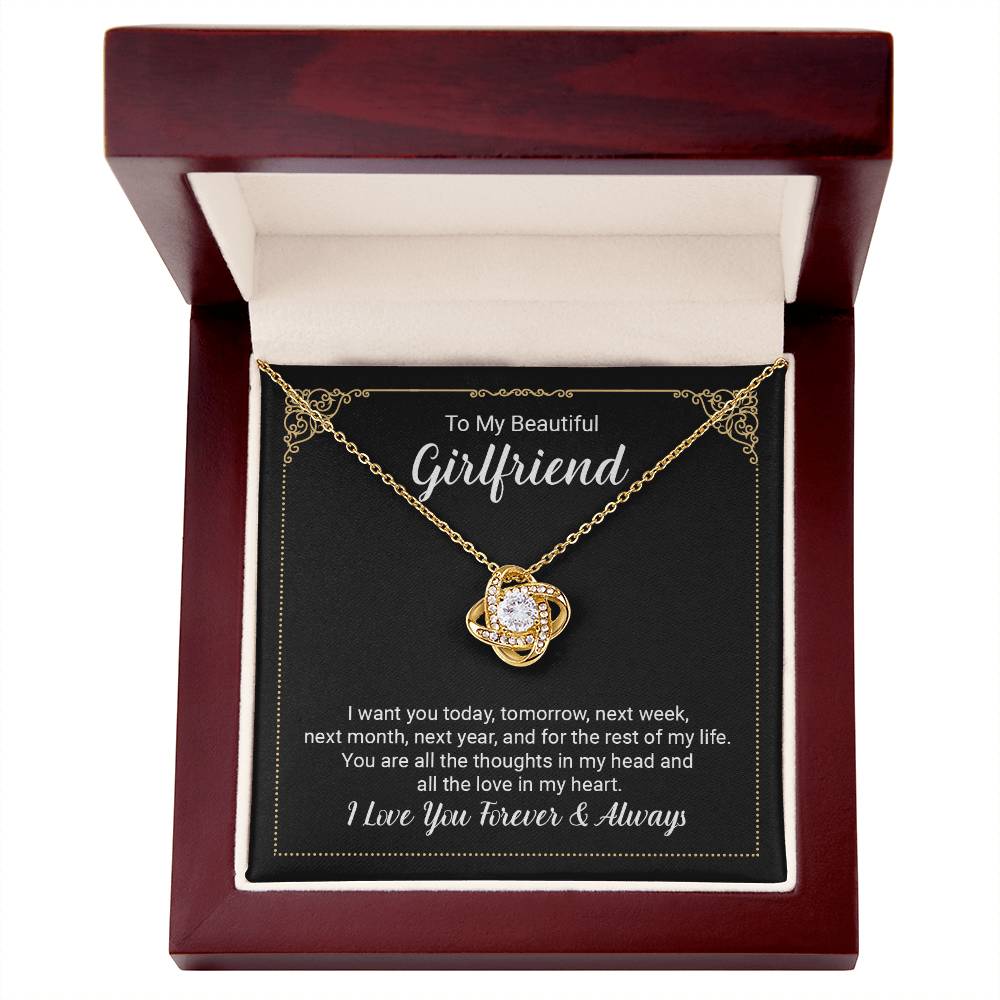 To My Beautiful Girlfriend Necklace From Boyfriend On Christmas, Birthday Gifts