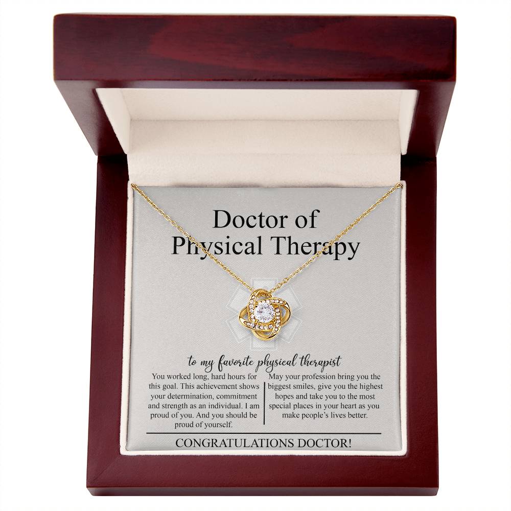 Doctor Of Physical Therapy Love Knot Necklace, Doctor Graduation Gift Necklace, Graduating Class of 2026 Necklace Gift, Congrats Graduation Pendants Gift For Daughter, Granddaughter, Niece, Sister