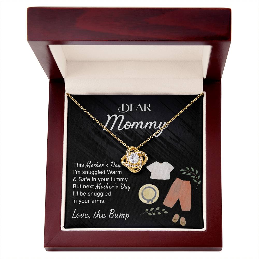 Dea Mommy Necklace, Mothers Day Gifts for Pregnant Wife, Happy Mothers Day Love Knot Necklace, Gift Necklace for Moms to Be, Mother To Be Mothers Day Pendant Gift, To My Mommy Necklace from Bump