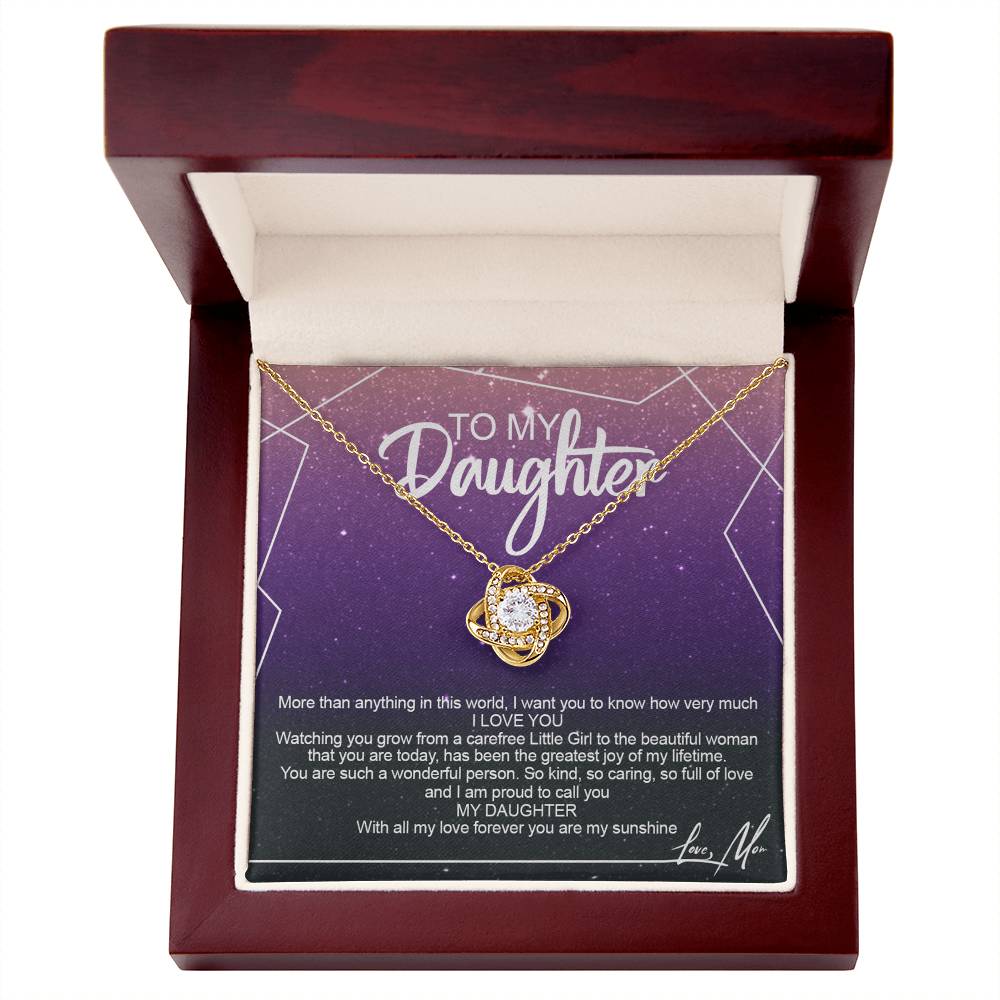 To My Daughter Necklace Gift from Mom or Dad, Sentimental Gift for Her, Daughter Gift On Birthday Gift, Graduation Gift Message Card and Gift Box styles To Daughter, Jewelry Gift For Little Girls