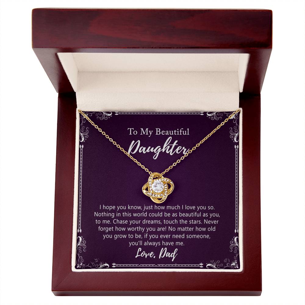 Daughter Gift Necklace, Birthday Gift for Daughter Jewelry Gift for Her Girls - To My Daughter Necklace from Dad Father and Daughter Gift On Birthday Christmas Graduation Gift For Daughter