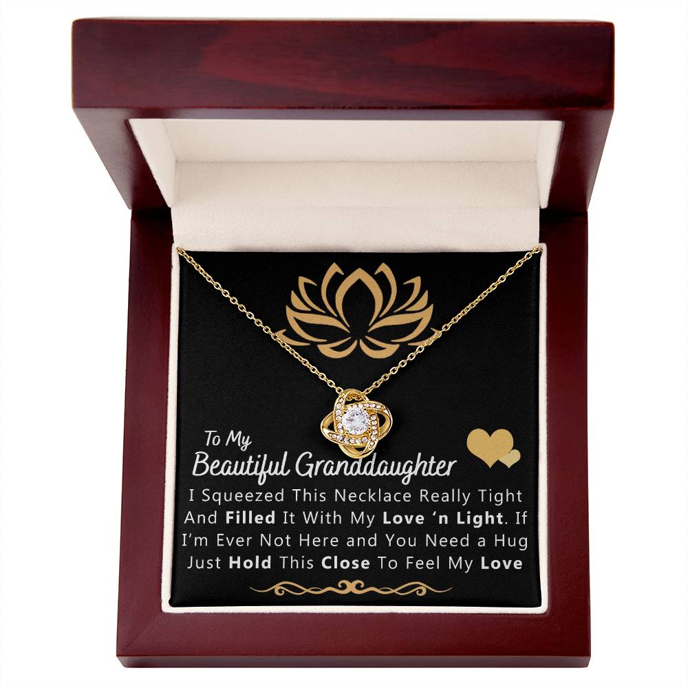 To My Beautiful Granddaughter Necklace From Grandma And Grandpa, To Granddaughter Love Knot Necklace, Gift Pendant For Granddaughtr, I Squeezed This Necklace Gift For Girls On Birthday, Anniversary