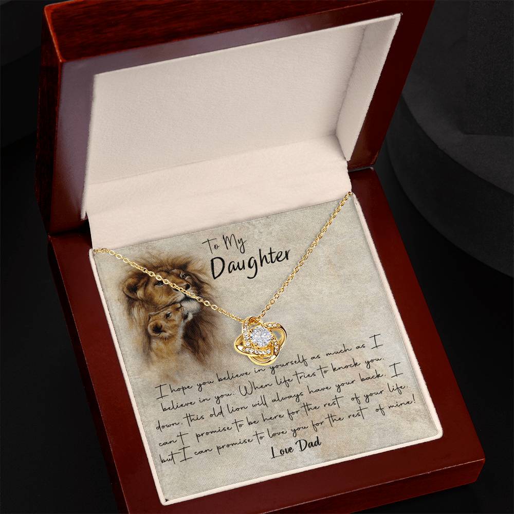 Lion To My Daughter Gift Necklace I Hope You Believe in Yourself Pendant, Dad and Daughter Necklace, Lion Daughter Gift Pendant Necklaces styles Jewelry Gift For Girls, Little Girl Necklace