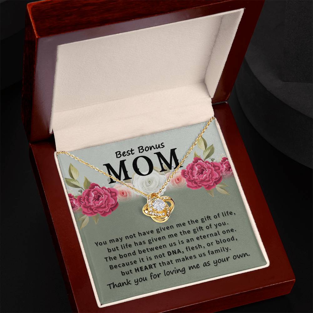 Bonus Mom Gifts from Bonus Daughter, To My Bonus Mom Necklace From Daughter, Necklace Gifts for Bonus Mom On Mothers Day, Anniversary, Mother And Daughter Necklace Gift For Mom, Mother Gift Necklace