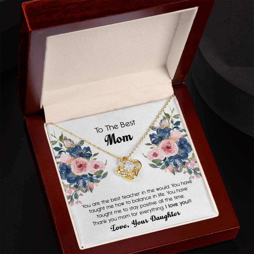Thank You For Mom Necklace Gift For Mom, To The Best Mom Necklace From Daughter, Mother And Daughter Love Knot Necklace Gift On Mother's Day Anniversary, Birthday Gift Christmas, Jewelry For Women