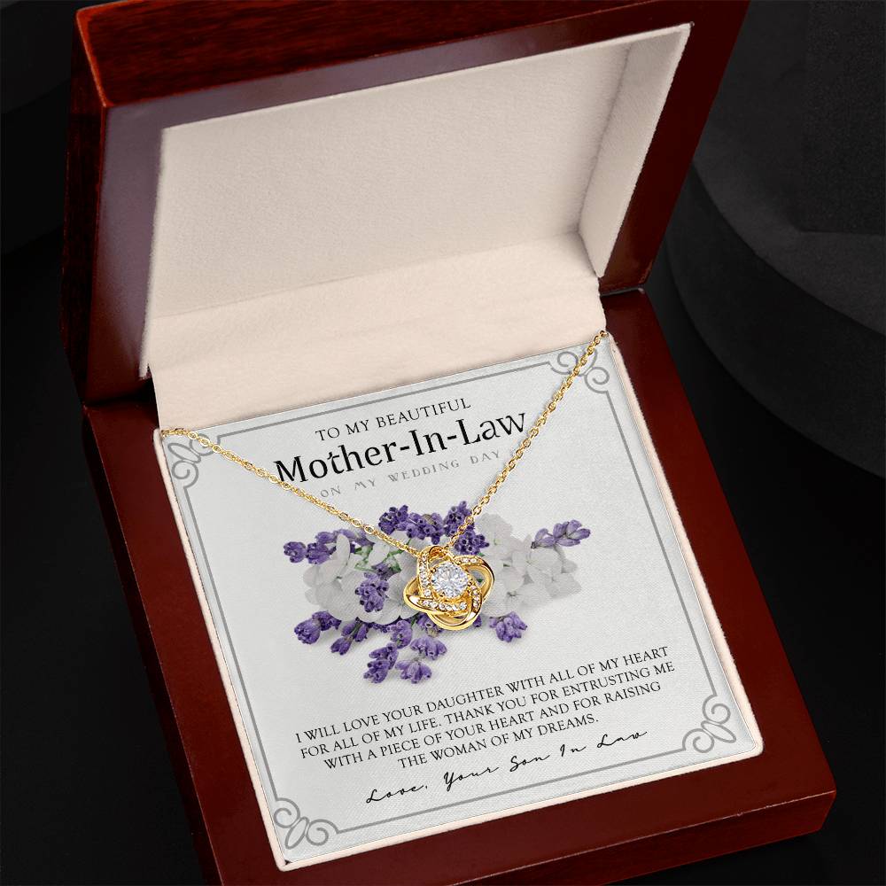 Mother In Law Necklace, My Wedding Day Necklace Gift For Mother In Law, To My Beautiful Mother In Law Necklace From Son In Law, My Heart My Life Necklace Gift For Mother, Mother In Law Gift Necklace