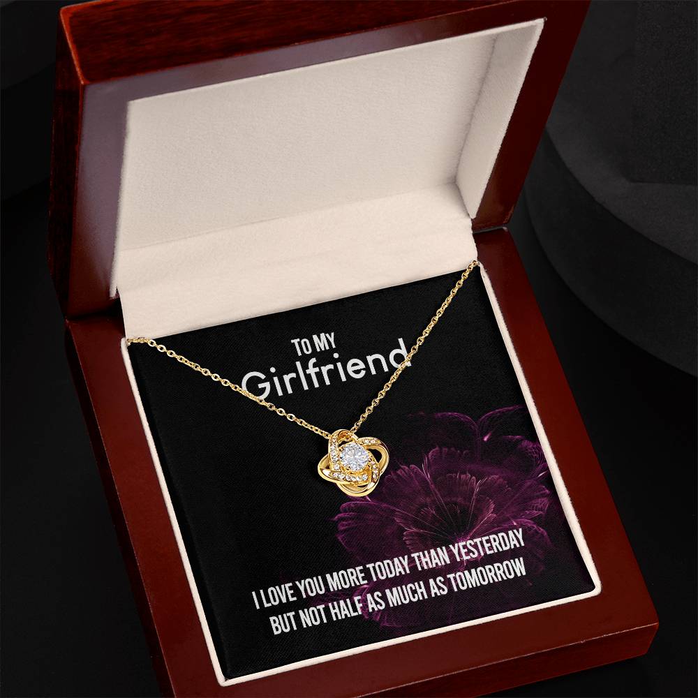 To My Girlfriend Necklace Romantic Girlfriend Birthday Gifts for Girlfriend From Boyfriend, Husband, Girlfriend Gift Necklace - Jewelry Gift For Girls, Love Knot Pendant Gift For Girlfriend, Soulmate