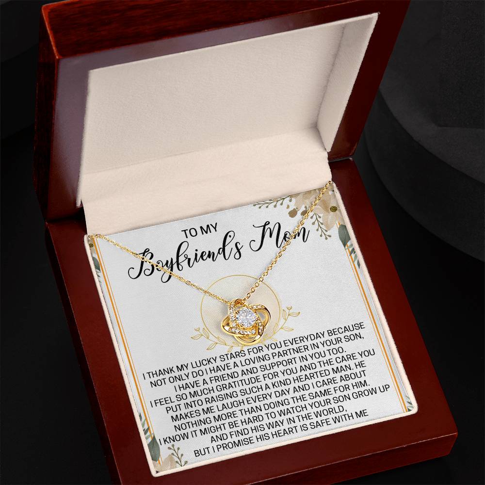To My Boyfriend's Mom Necklace From Girlfriend,  Love Knot Pendant Gift For Boyfriend's Mom, Jewelry Gift Women, Boyfriend's Mom Gift Necklace On Mothers Day Birthday Presents for Mom Necklace