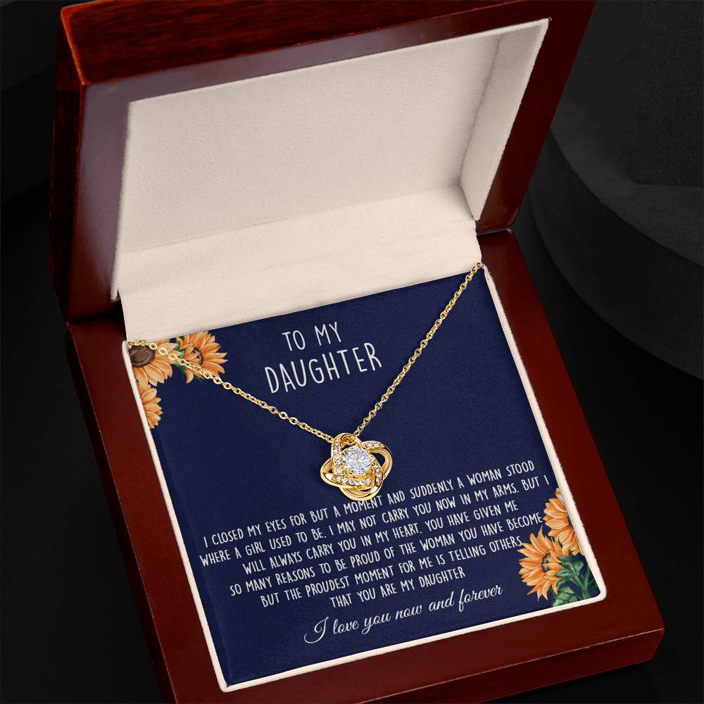 Gift Necklace For Daughter, To My Daughter Love Knot Necklace From Mom - I Love You Now And Forever Necklaces For Daughter From Mom And Dad Daughter Necklace,vSuddenly A Woman Jewelry Gift For Girls