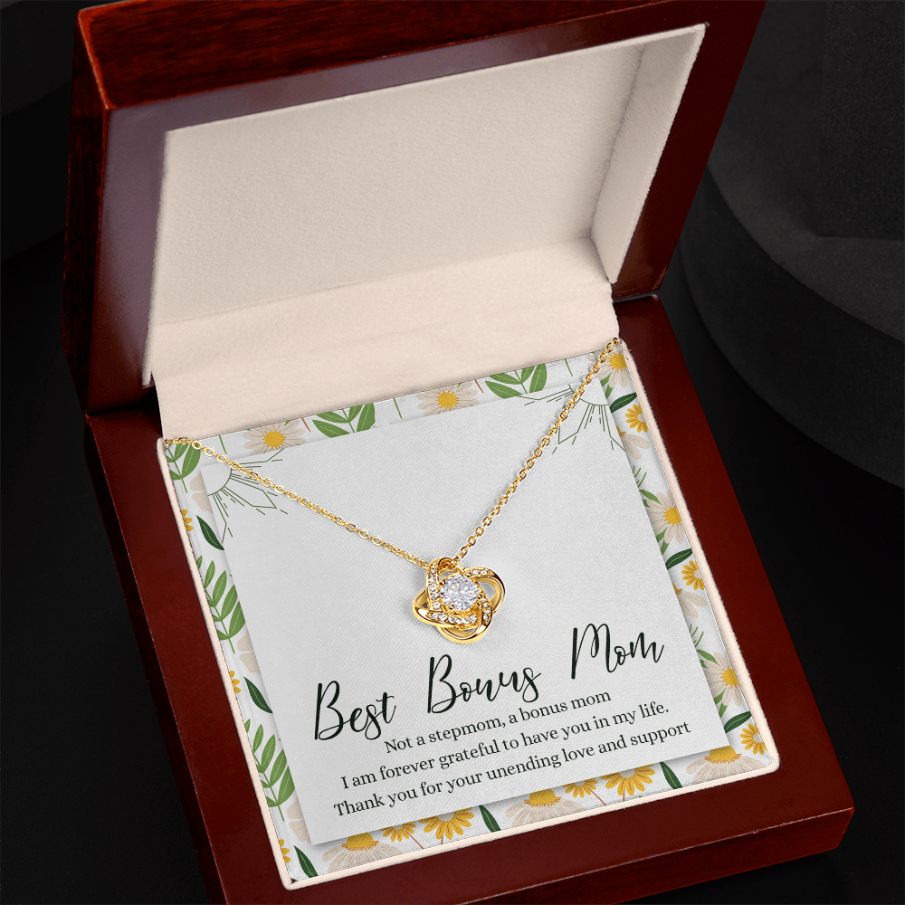 Gifts Necklace For Best Bonus Mom, To My Bonus Mom Necklace From Bonus Daughter, Bonus Mother Gift Necklace On Mother's Day, Birthday Gift Anniversary Jewelry For Women, Bonus Mom Gift Necklace