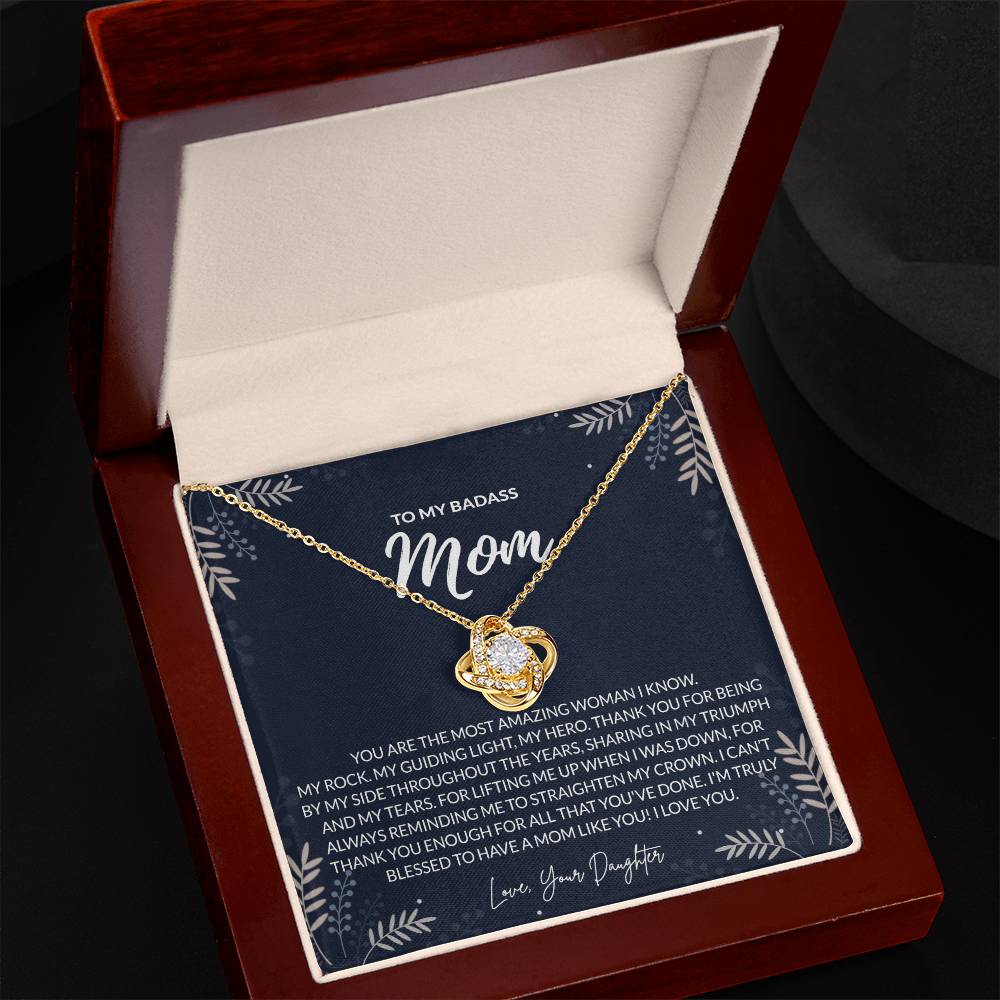To my Badass Mom Necklace from Daughter Gift for Mother's Birthday Xmas Present
