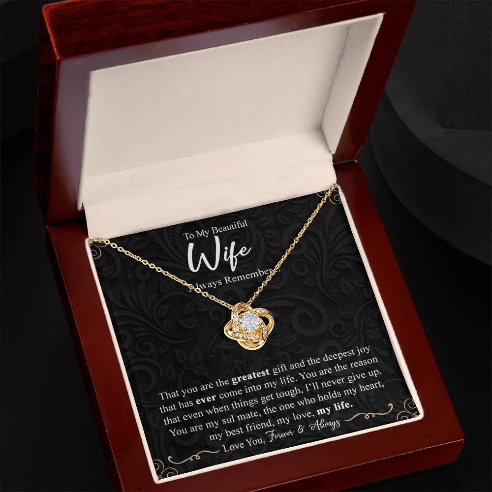 Personalized Necklace For Wife, To My Beautiful Wife Gift Necklace From Husband, Custom Name Necklace Gift For Wife, Always Remember Necklace Gift For Wife, Jewelry Gift For Women, Soulmate Gift