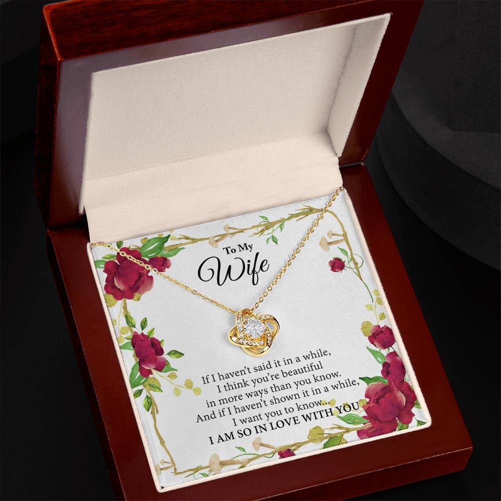 Wife Gift Necklace From Husband, To My Wife Necklace, Wife Love Knot Necklace From Husband, Jewelry Gift For Women Badass Wife Gift Necklace Soulmate Necklace Gift From Men You're Beautiful Necklace