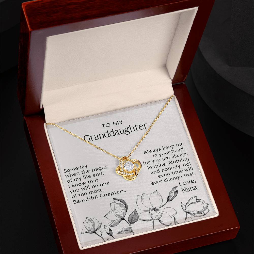 Love Knot Necklace For Granddaughter - To My Granddaughter Love Knot Necklace From Nana, Grandma Jewelry Necklace Gift On Birthday, Graduation Gift, Christmas Always Keep Me In Your Heart Necklace