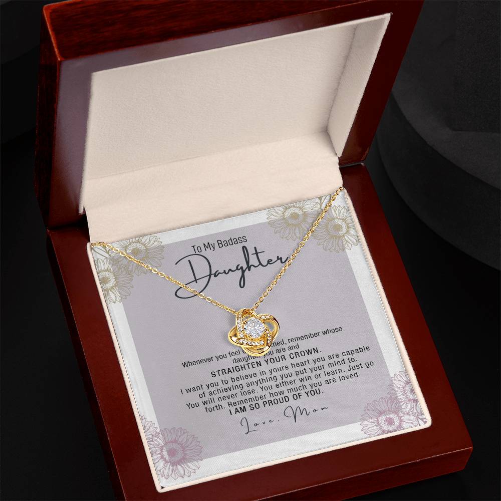 Daughter Gift Necklace From Mom, To My Badass Daughter Necklace From Mom, Birthday Gifts, Graduation Gifts For Daughter Gifts From Mom, Necklace To Daughter From Father Jewelry Gift For Girls