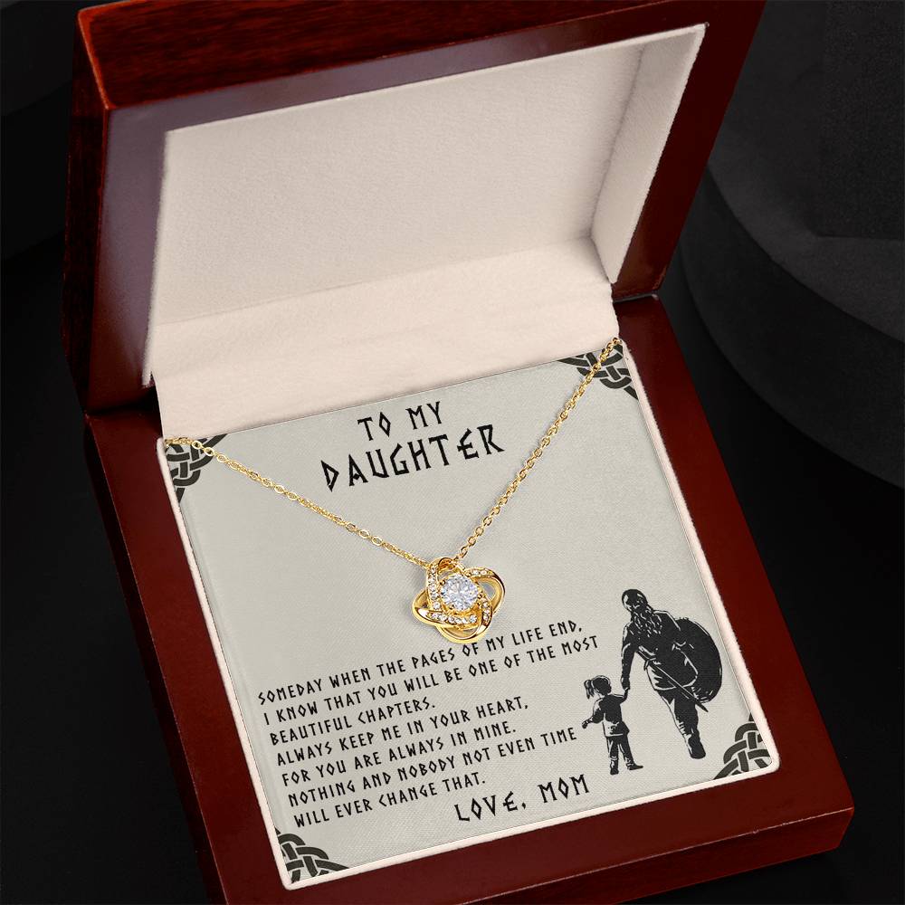 Mother Daughter Gift Necklace, Mother To Daughter Gifts From Mom, Necklace For Her, Viking To My Daughter Necklace From Mom On Graduation Gift, Birthday Christmas For Badass Daughter Beautiful Girl