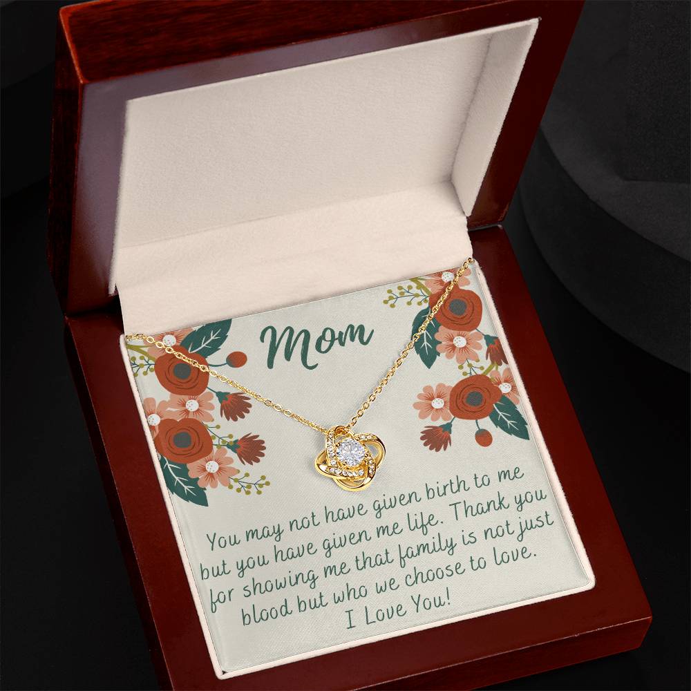 To My Mom Love Knot Necklace Gift for Stepmom Birthday Present Idea for Mother