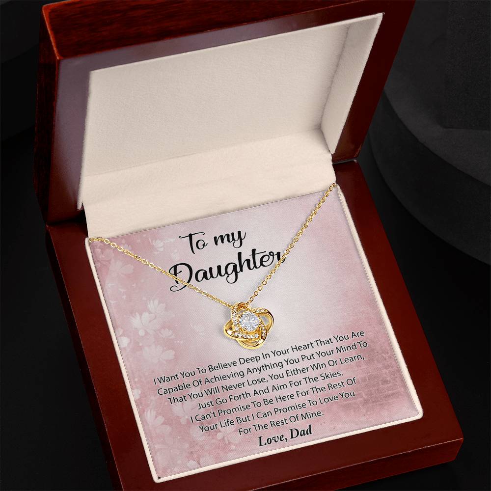 To My Daughter Necklace Gift From Dad, Deep In Your Heart Necklace For Daughter Present Gift On Graduation Birthday Christmas Father And Daughter Jewelry Gift for Girls, Her, Step Daughter Necklace