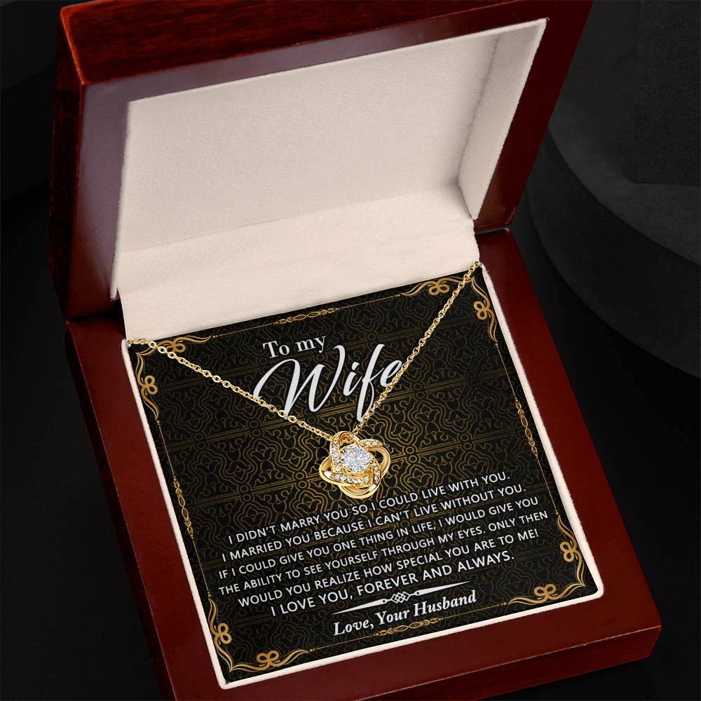 Wife Gift Necklace From Husband, Marry You Necklace, To My Wife Necklace, Wife Love Knot Necklace From Husband, Jewelry Gift For Women Badass Wife Gift Necklace Soulmate Necklace Gift From Men
