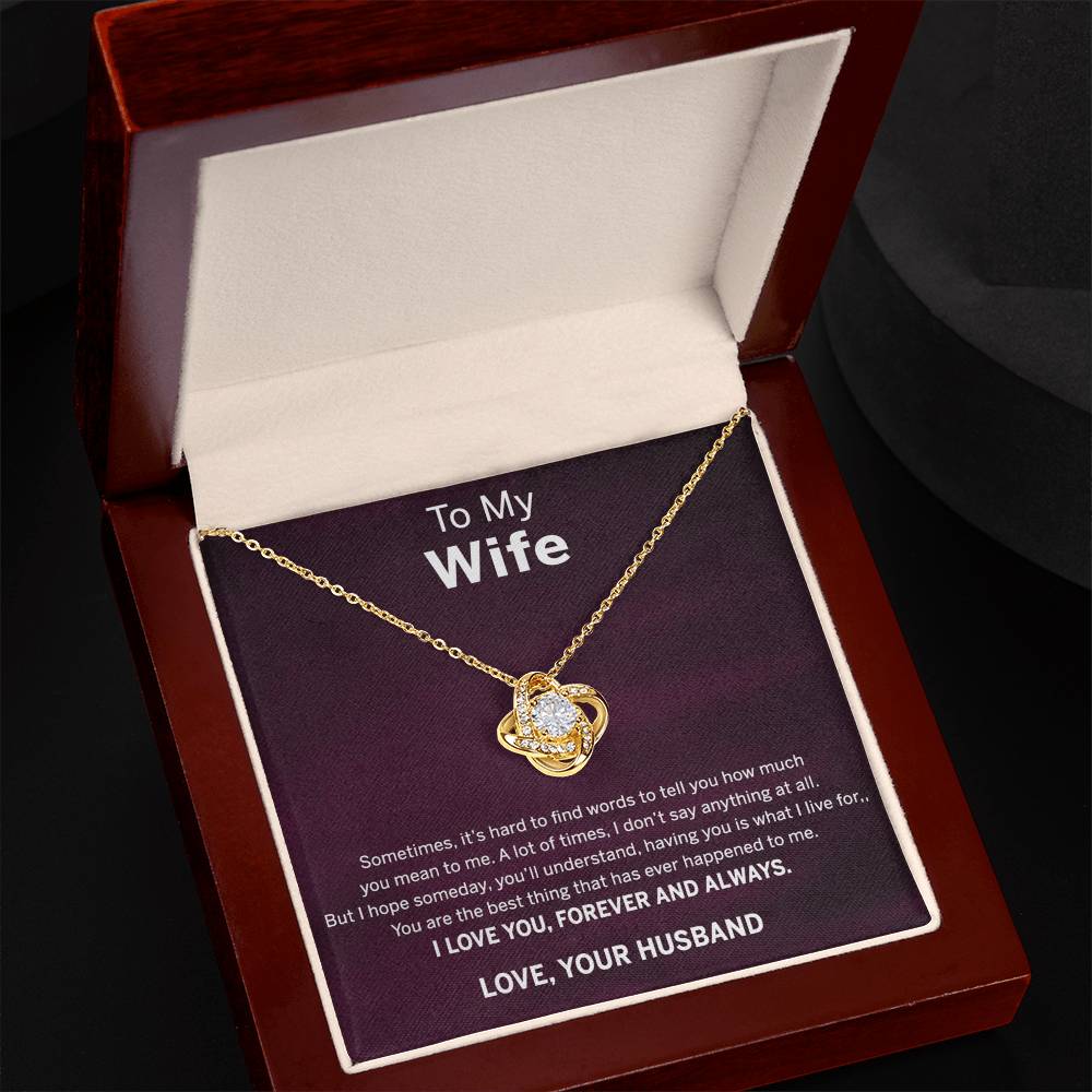 Forever And Always Necklace, To My Wife Necklace From Husband, Wife Love Knot Necklace, Jewelry Gift For Women, Badass Wife Gift Necklace, Future Wife Gift Necklace Soulmate Gift Love Knot Pendant