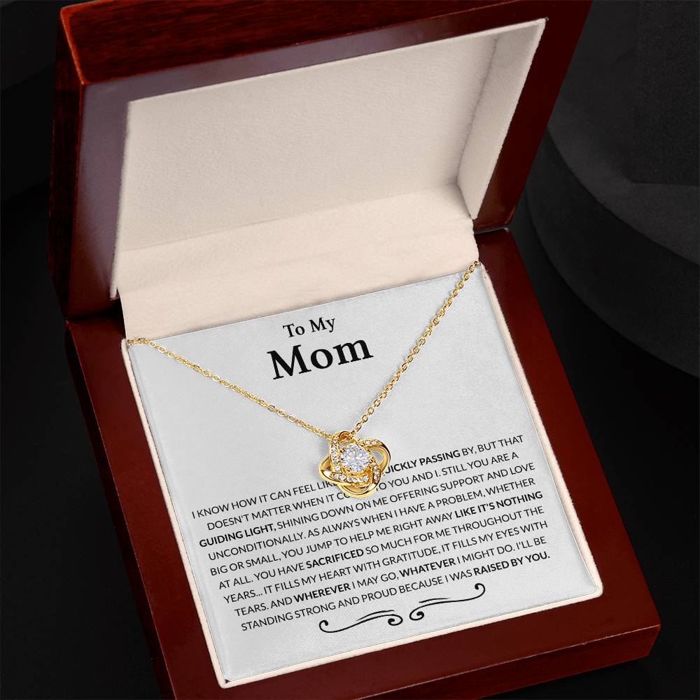 Mom Gift Necklace, To My Mom Necklace From Daughter, The Love Knot necklace Gift For Mom, Birthday Gift Necklace For Mom, Mother's Day Necklace Gift For Mom From Daughter Jewelry Bonus Mom Necklace