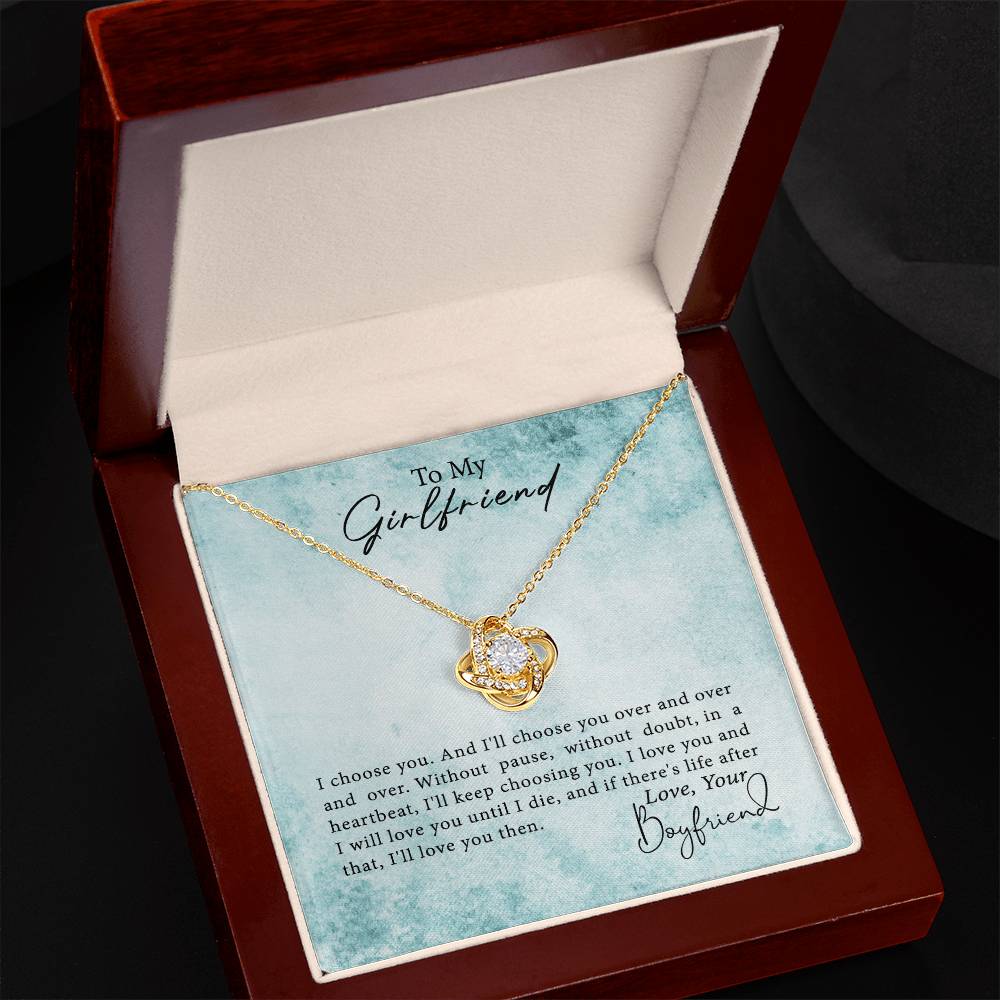 To My Girlfriend Necklace From Boyfriend, Husband, Gift Necklace For Girlfriend I Love You Then - Love Knot Pendant Gift For Girlfriend, Soulmate Necklace To Girlfriend Jewelry Gift For Girls