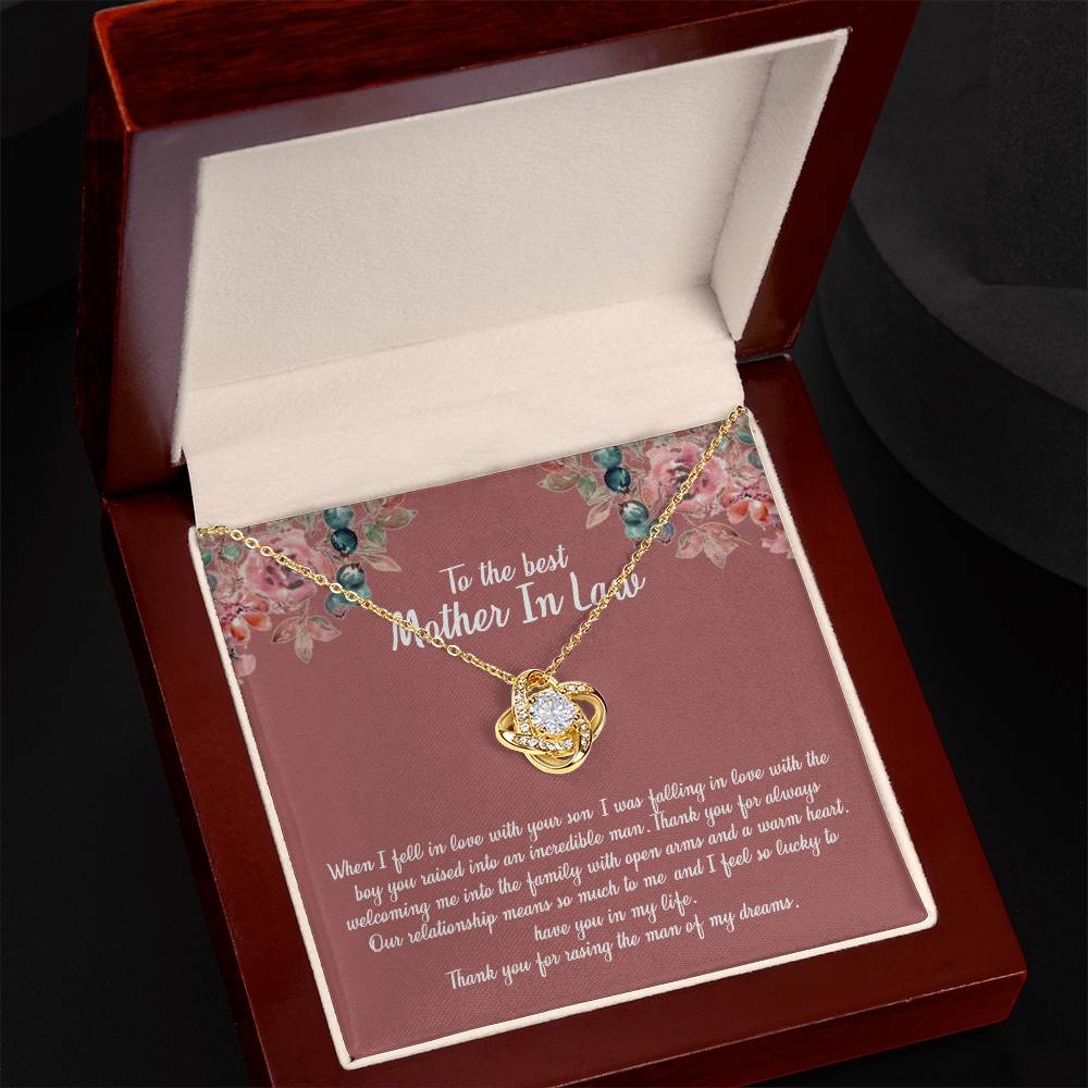 To My Mother In Law Necklace From Daughter In Law, Happy Mothers Day Necklace, To The Best Mother In Law Love Knot Necklace From Daughter In law Jewelry Gift Mothers Day, Necklace Gift For Mom