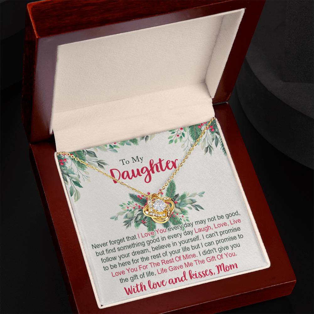 To My Daughter Gifts Necklace From Mom for Christmas Daughter's Graduation Gifts for Her, Mother To Daughter Necklace Christmas Card Pendant Mother And Daughter Jewelry Gift For Girls