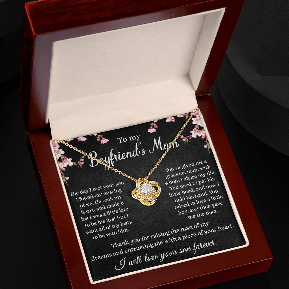 To My Boyfriend's Mom Necklace From Girlfriend, With Message Card And Box Gift For Her, Boyfriends Mom Gift Necklace, Gift for Bf Mom, Mothers Day Necklace For Boyfriends Mom From Girlfriend