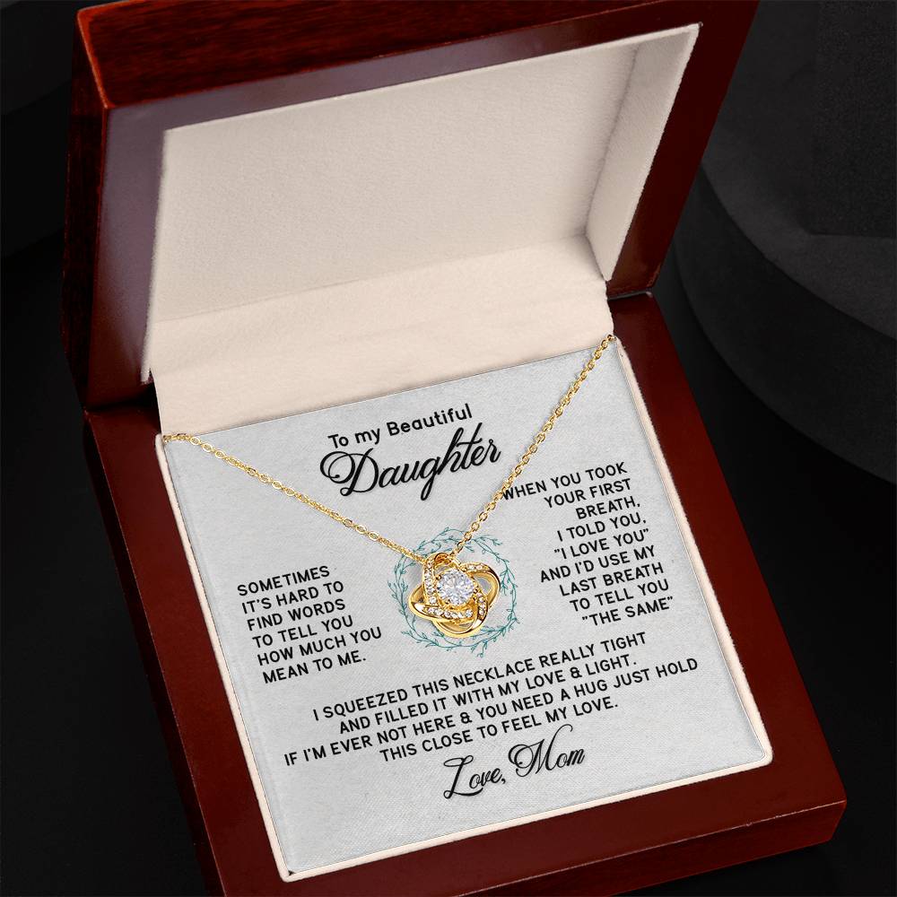 To My Beautiful Daughter Gift Necklace From Mom Forever Love Daughter Birthday Grown Up I Squeezed This Necklace Really Tight Necklace For Daughter, Mother And Daughter Gift Jewelry For Girls Women