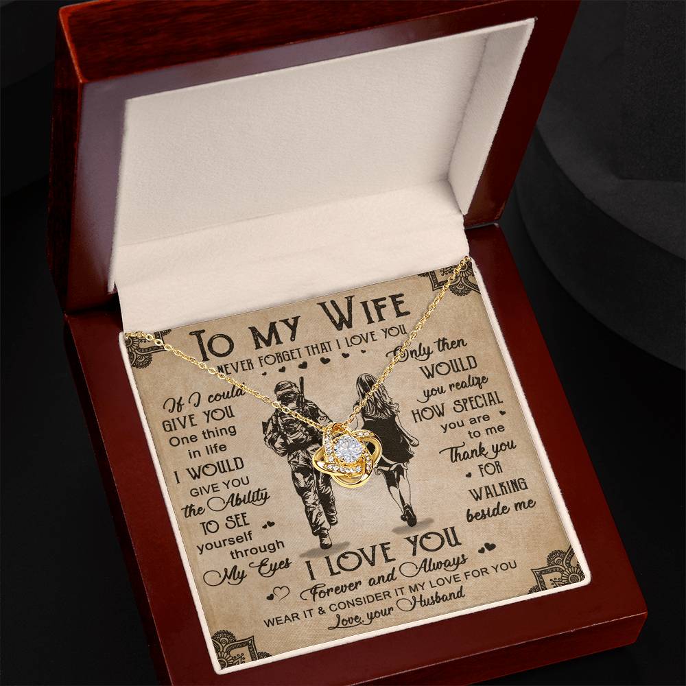Soldier Necklace Husband To Wife - Forever And Always Necklace Gift For Wife, Jewelry Gift For Women, To My Wife Necklace Gift From Husband On Anniversary, Army Gift Necklace, Military Gift For Wife