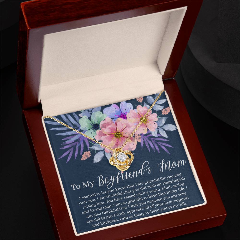 The Love Knot Necklace Gift For Boyfriend's Mom, To My Boyfriend Mom Necklace From Girlfriend, Presents for Mom Necklace for Women, Boyfriends Mom Gift Necklace On Birthday Gift, Christmas Necklace
