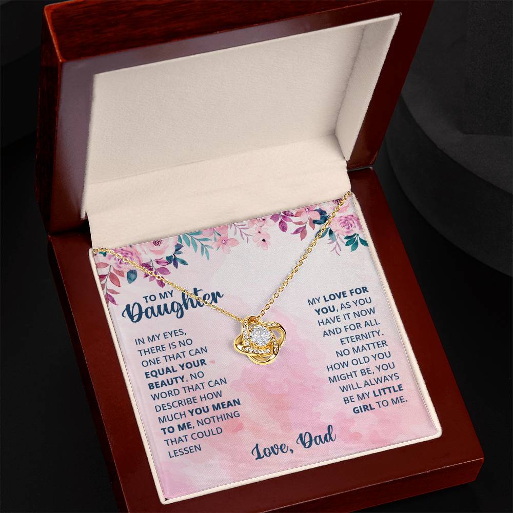 Father To Daughter Gifts Necklace From Dad, Father And Daughter Love Knot Necklace, To My Daughter Necklace From Daddy On Graduation, Birthday, Valentines, Christmas For Daughter Beautiful Girl