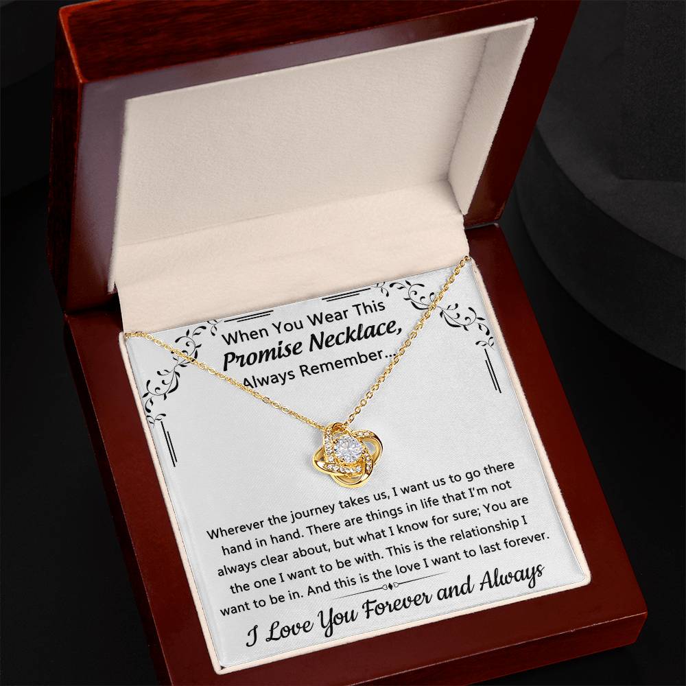To My Love Promise Necklace From Husband, Boyfriend, Soulmate Love Knot Necklace with Message Card and Gift Box, Gift Necklace for Her Romantic, Girlfriend Gifts Forever And Always Necklace