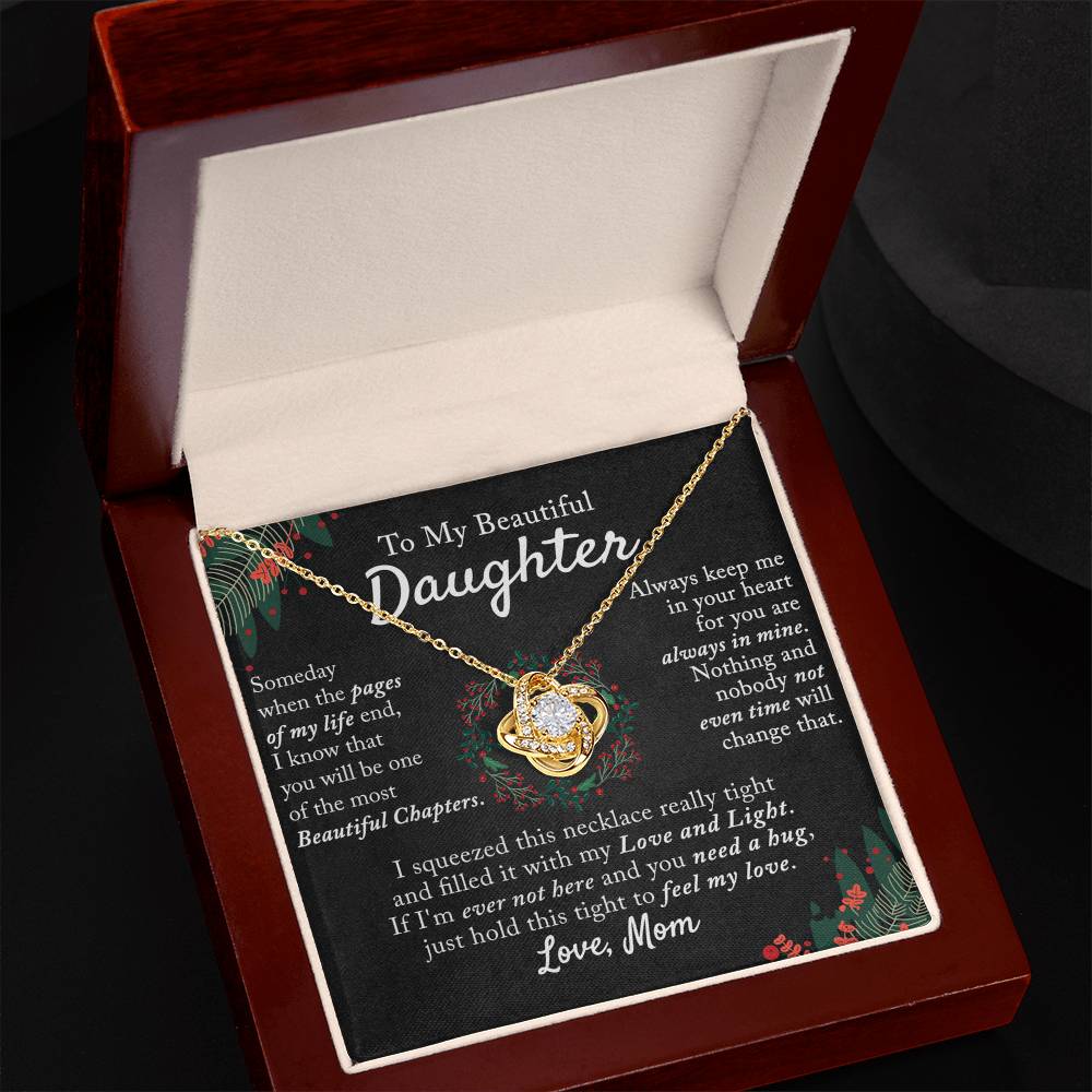 To My Beautiful Daughter Necklace, Gift From Mom To Daughter, The Love Knot Necklace, Graduation Gift, Birthday Gift, Mothers Day Necklace Birthday Gift, Jewelry Gift For Girls, Little Girl
