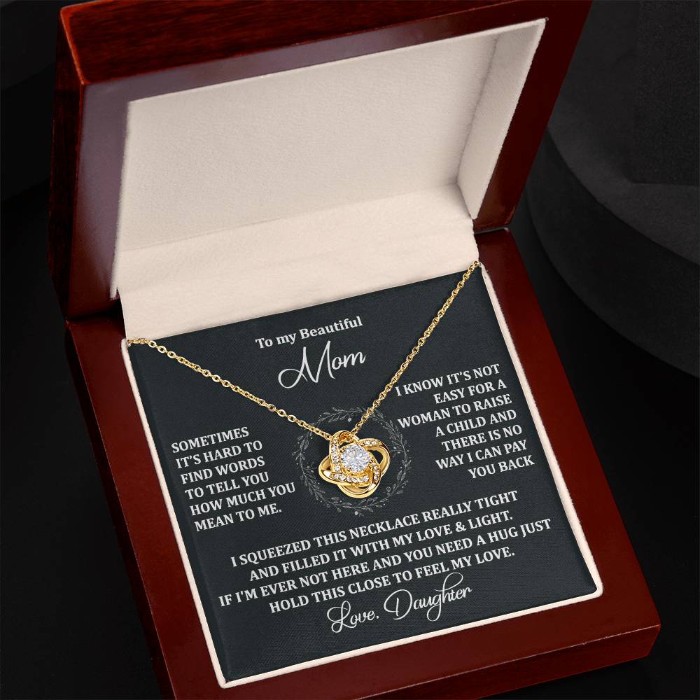 To My Beautiful Mom Necklace Gift From Daughter, Jewelry For Women Pay you Back