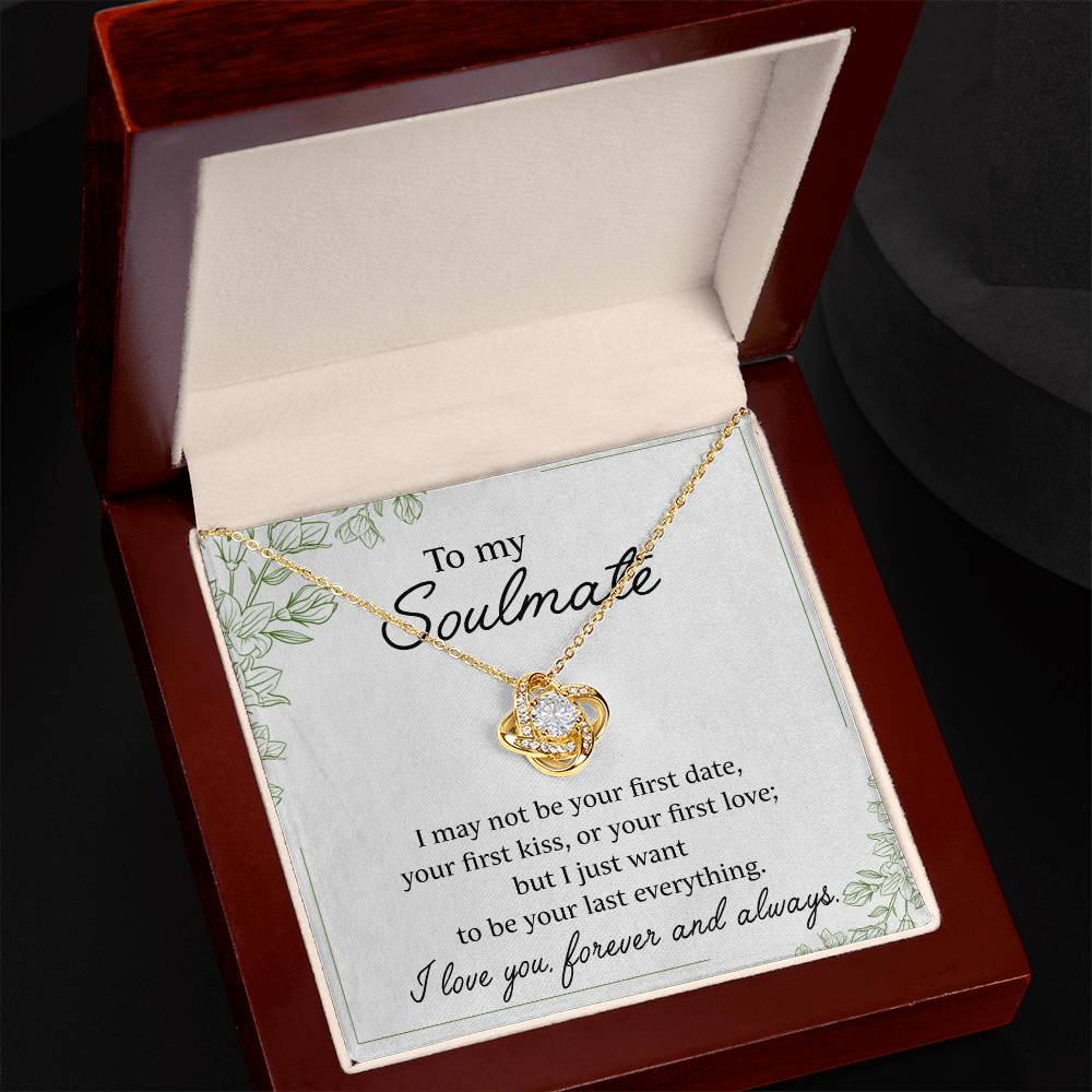 To My Soulmate Love Knot Necklace From Husband Necklace For Wife, Gift Necklace For Girlfriend, Necklace for Girlfriend, Soulmate From Husband, Boyfriend Necklaces for Her, Jewelry Gift For Women