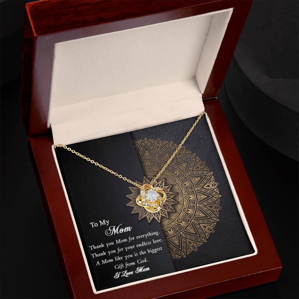 Thank you Mom Necklace from Daughter Gift for Mother's Birthday Xmas Present