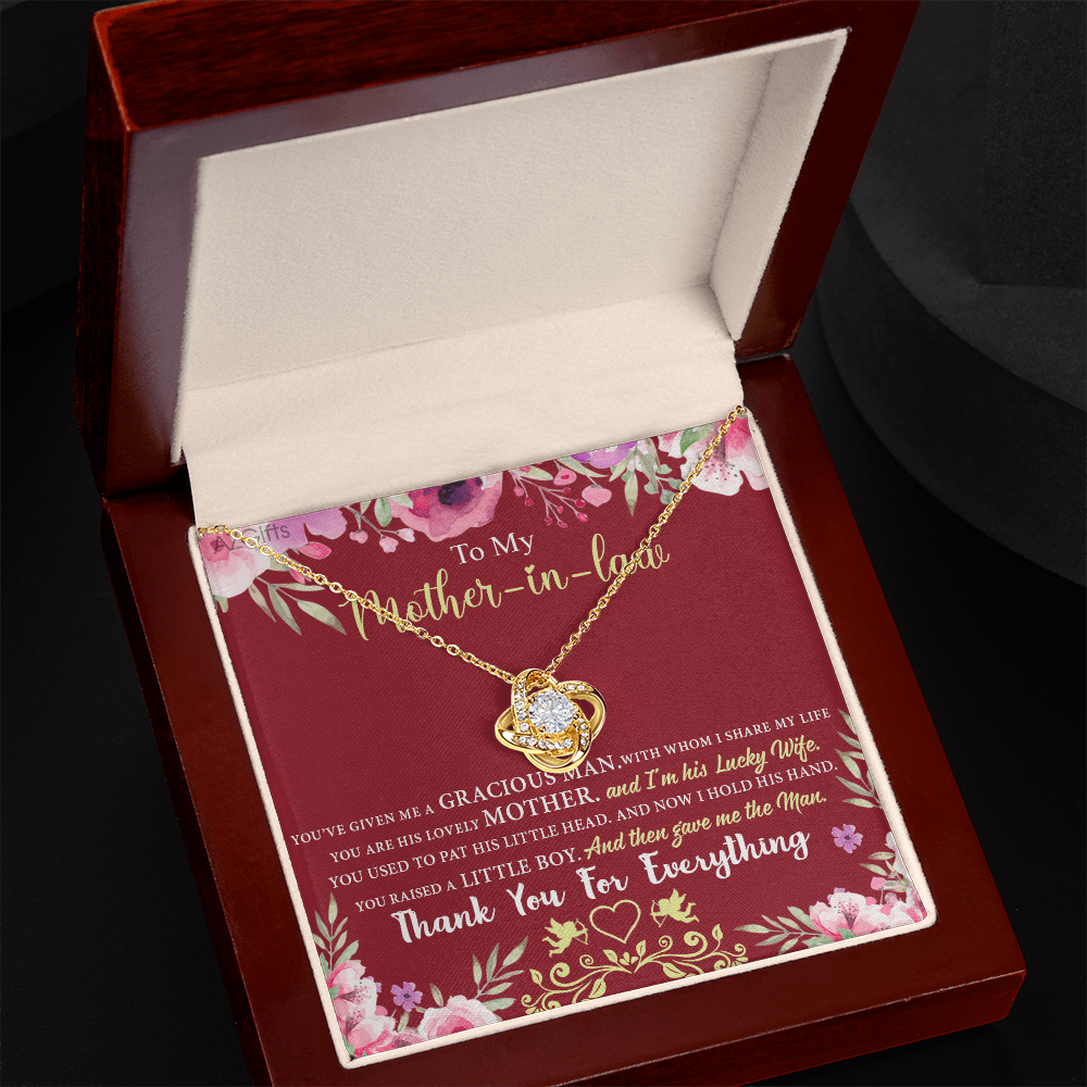 Gift For Mother In Law Necklace, To My Mother In Law Gift Necklace, Mom Love Knot Necklace, Gift To Mother In Law Necklace For Beautiful Mom Jewelry, Mother In Law Beautiful Mom Jewelry For Women
