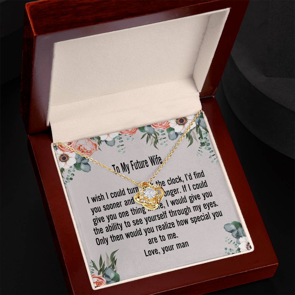 Gift For Wife Necklace, To My Future Wife Necklace From Husband, Wife Love Knot Necklace, Jewelry Gift For Women, Badass Wife Gift Necklace, Future Wife Gift Necklace Soulmate Gift Love Knot Pendant