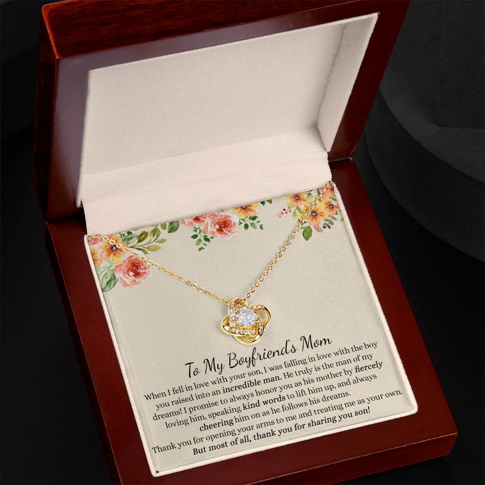 To My Boyfriend's Mom Necklace From Girlfriends Mom, Presents for Mom Necklace for Women, Boyfriends Mom Necklace Gift On Birthday Gift, Christmas, Anniversary, Mother's Day Necklace Gift for Bf Mom