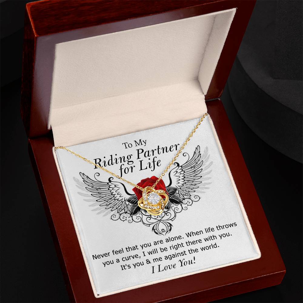 To My Riding Partner for Life Love Knot Necklace, Gift Necklace For Girlfriend, Gift Necklace To My Wife, Soulmate Gift Necklace For Her Luxury Jewelry Necklaces Gift On Birthday, Xmas, Anniversary