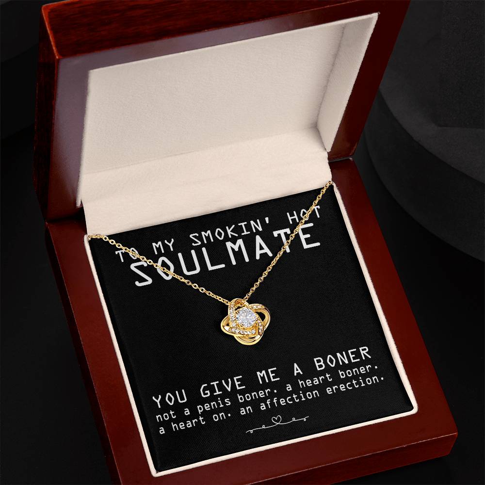 To My Smokin' Hot Soulmate Necklace From Husband, Boyfriend To Soulmate Gift for Fiancee Wife Smokin' Hot Birthday Present Xmas Gift Necklace for Her Romantic, Girlfriend Gift Necklace Message
