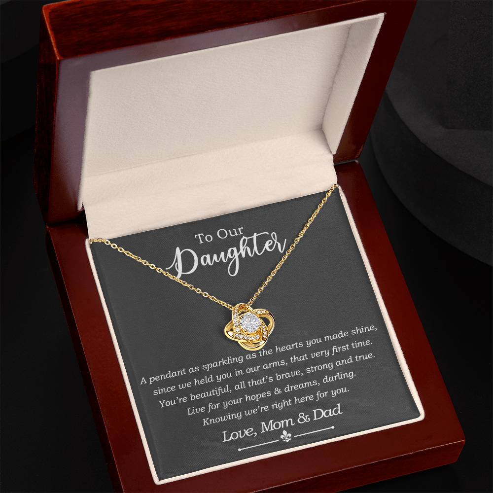 Daughter Gift Necklace, To My Daughter Gift Necklace From Mom And Dad , Step Daughter Necklace, Stepdaughter Gifts from Stepmom Stepdad Gifts from Stepdad Includes Message Card and Gift Box