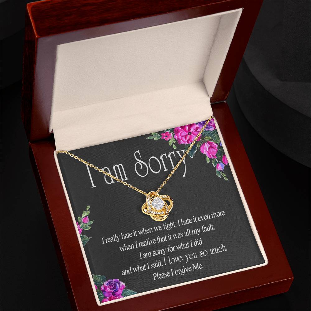 Wife Necklace From Husband I Am Sorry Love Knot Necklace Gift For Wife Husband To Wife Jewelry Gift For Women Wife Gift Necklace Soulmate Gift Necklace Sorry Gift Necklace I Am Sorry Gift Pendant