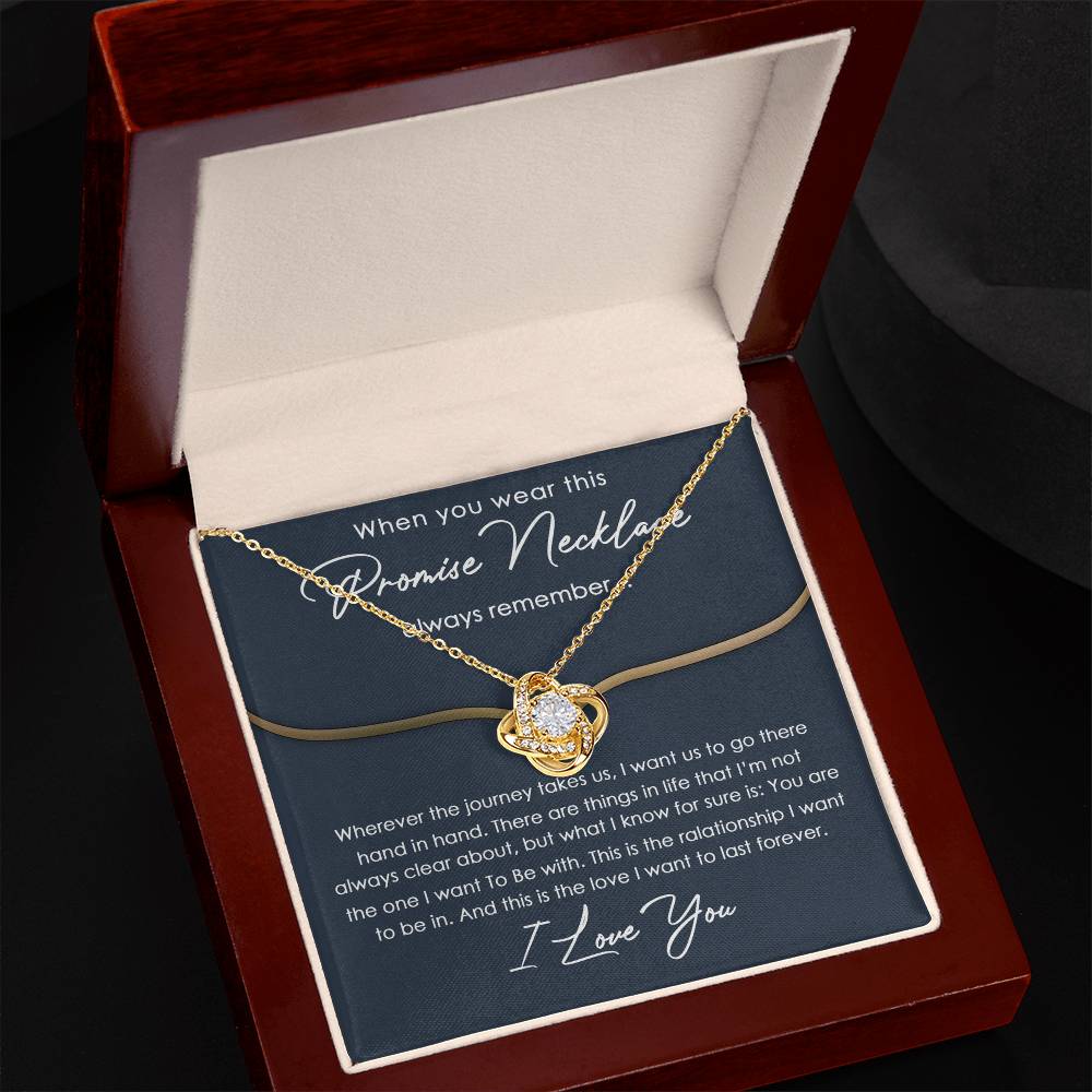 To My Girlfriend Love Knot Necklace With Message Card And Gift Box From Boyfriend, Husband, Girlfriend Gift Necklace - Jewelry Gift For Girls, Love Knot Pendant Gift For Girlfriend, Soulmate