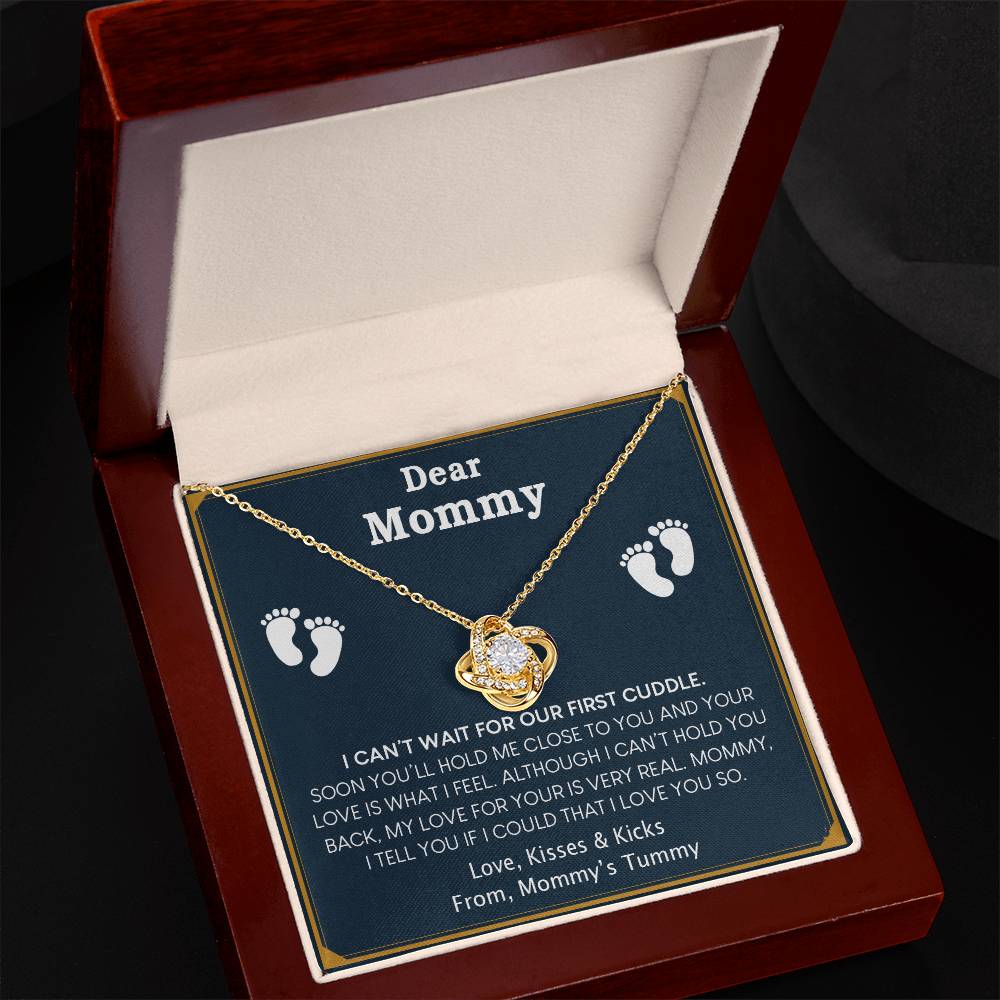 Pregnant Mom Gift Love Knot Necklace, Mother's Day Gift,New Mom Gift