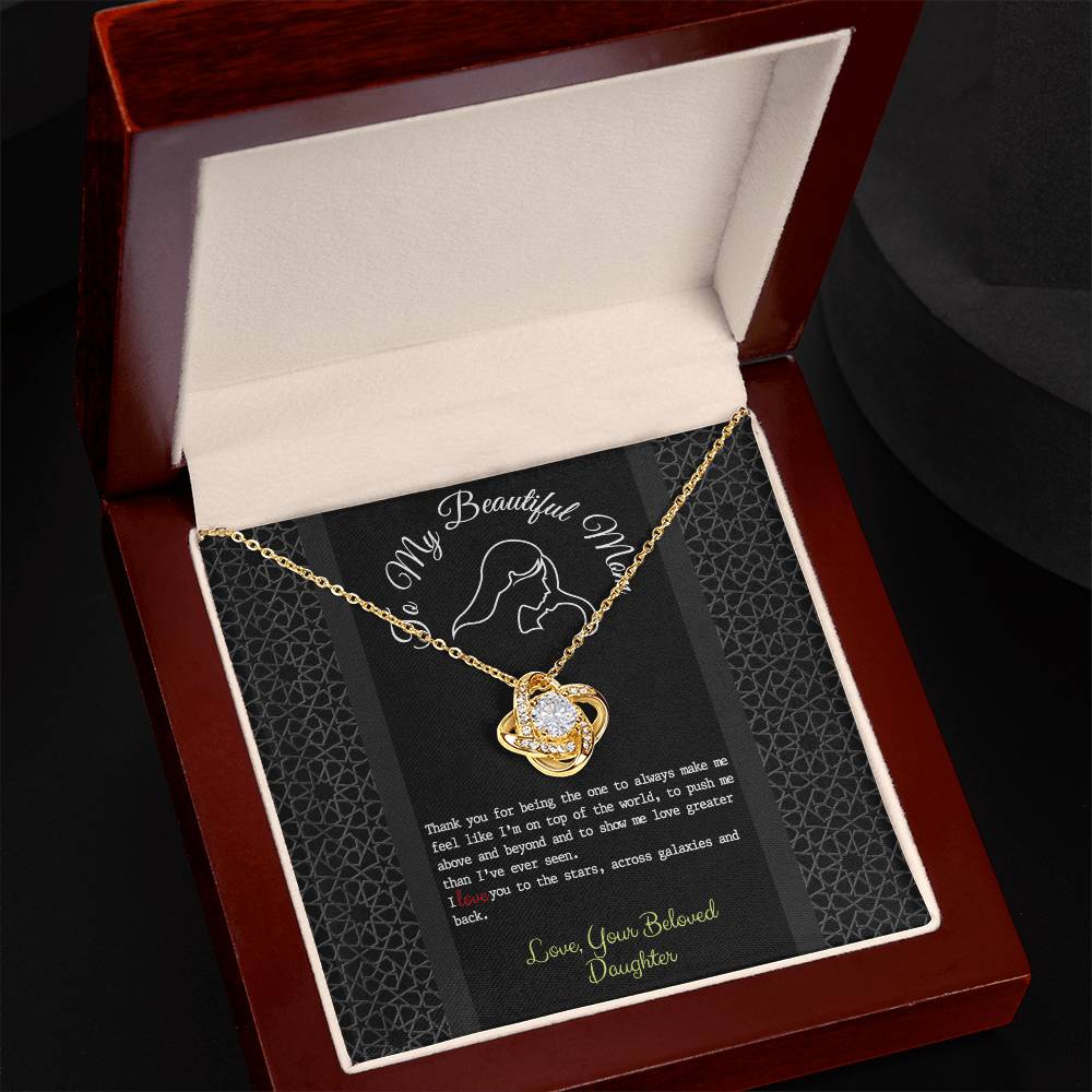 To My Mom Necklace From Daughter, Thank You For Mom Necklace Gift For Women, Mother And Daughter Gift Necklace, Your Beloved Daughter Necklace Gift For New Mom, Beautiful Mom On Mother's Day