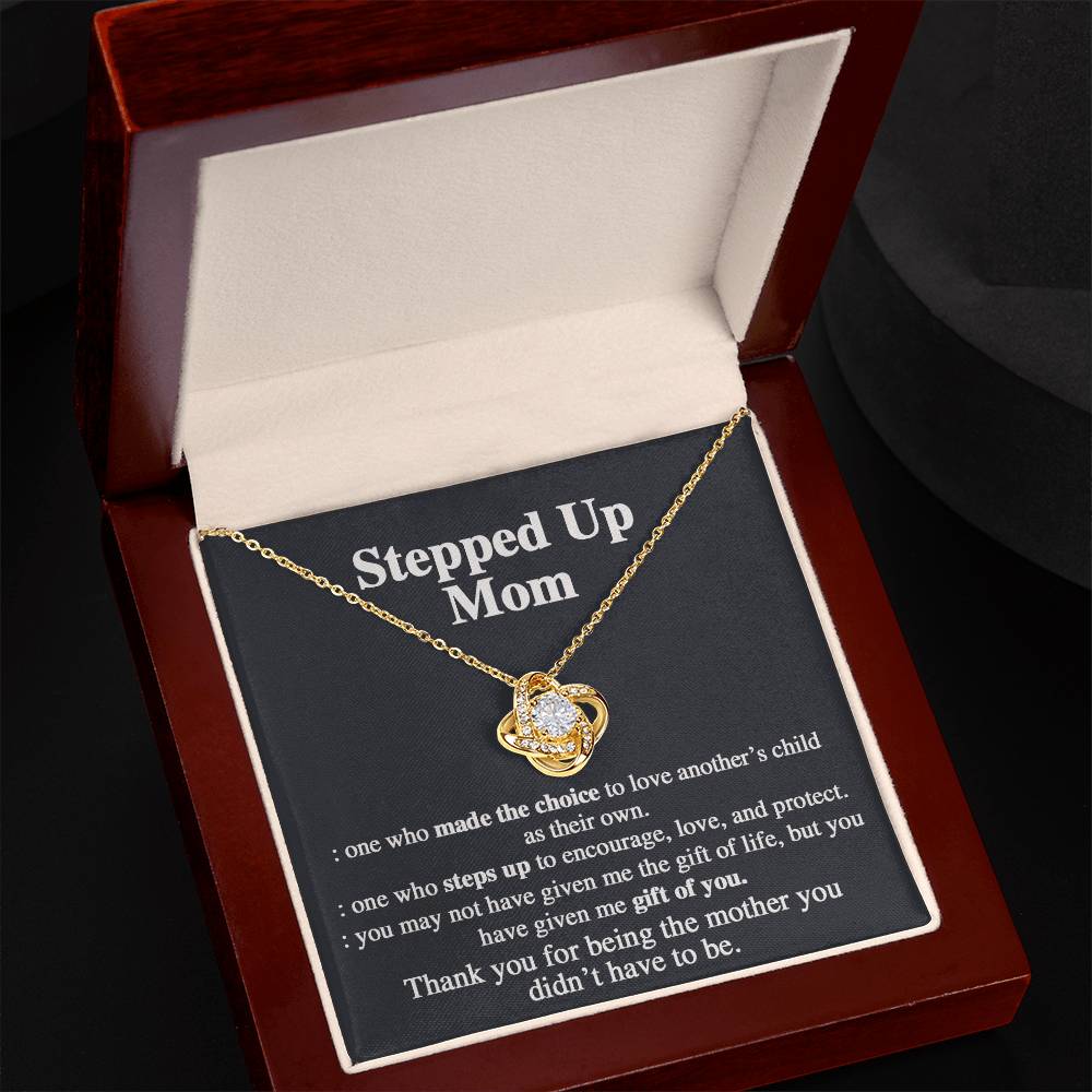 Stepped Mom Necklace, To My Steooed Up Mom Necklace Gift From Daugter, Stepped Up Mom Gift Necklace, Step Up Mommy Necklace To Daughter, Step Mom Jewelry Gift On Birthday, Mother's Day Necklace Gift