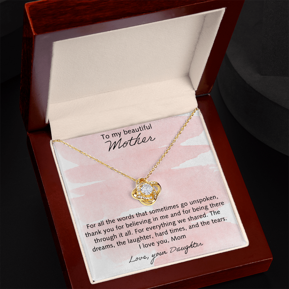 To My Beautiful Mother Necklace From Daughter, Happy Mother's Day Necklace Gift For Mother, Necklace Gift For Mother On Mothers Day, Anniversary Birthday Gift For Beautiful Mother Gift Necklace